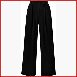 Wide Leg Work Pants High Waisted Business Casual Trousers Lightweight